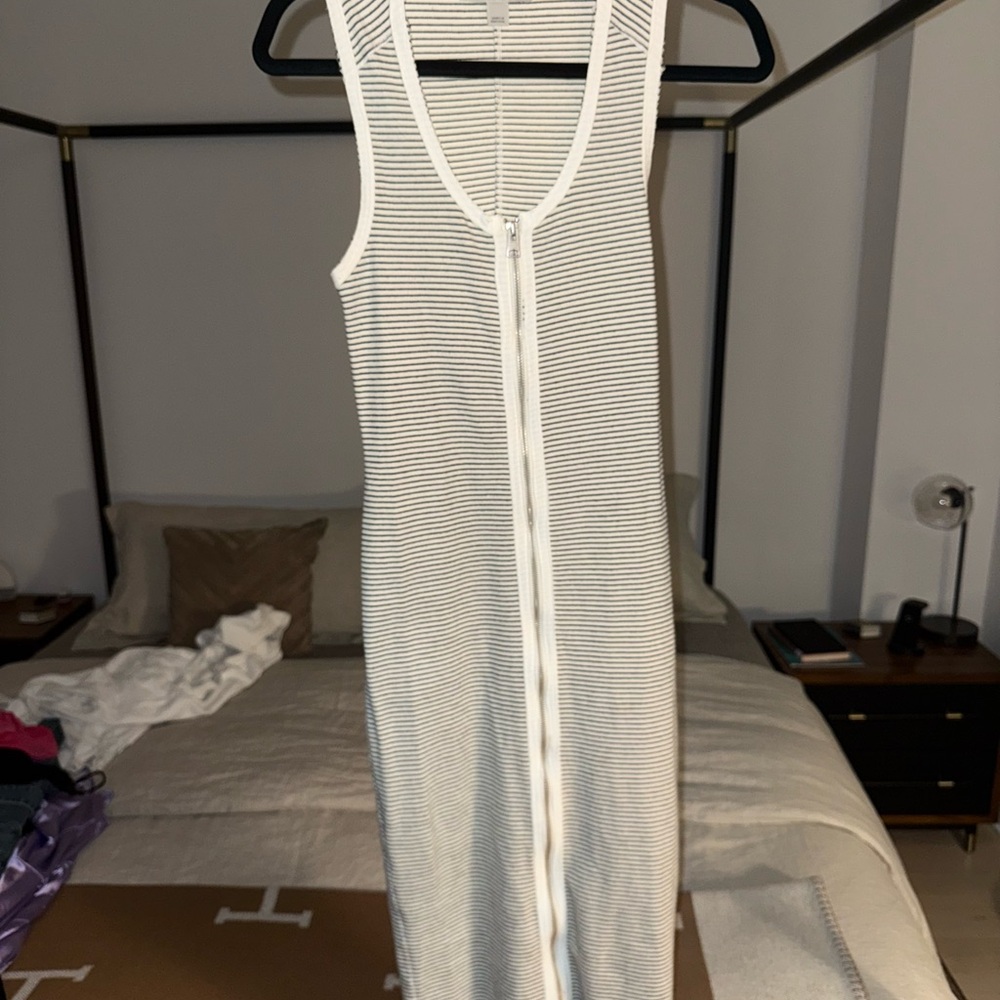 ALLSAINTS Striped Sleeveless Zip-Up Dress